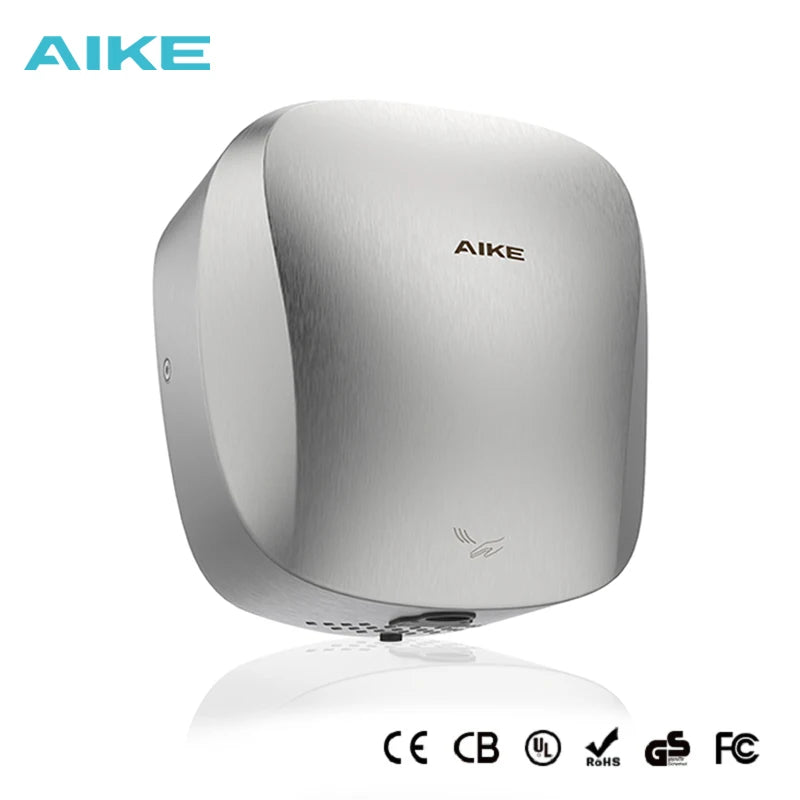 AIKE Air Tank Heavy Duty Automatic Hand Dryer HEPA Filter UL Approved 1450W Brushed Stainless Steel Finish Hand Drying Machine Ürün ana görseli