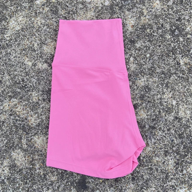 Sexy Solid Color Women Fitness Sport Short High Waist Athletic Yoga Short Leg Cycling Comprehensive Training Jogging Squat Proof