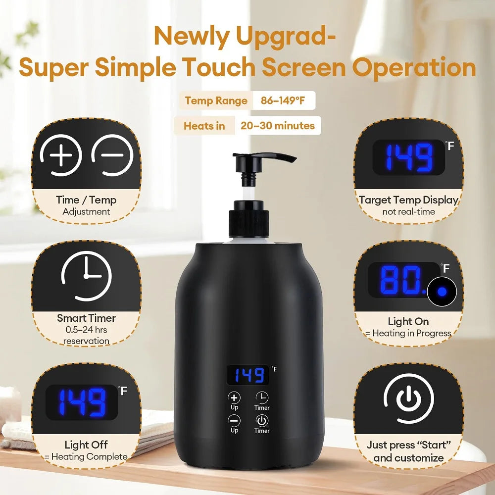Massage Oil Heater Lotion Essential Cream Bottle Warmer LED Display Temperature Control Quick Heating Body Oils For Salon SPA