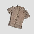 Slim Fit Short Sleeve Yoga Shirt Women's Stand Collar Zipper Jacket High End Running Sport Fitness Top