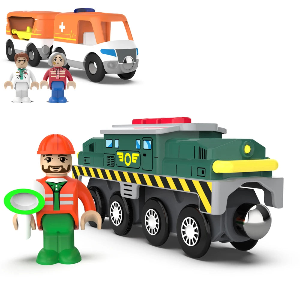 Kids Electric Train Set Locomotive Magnetic Train Car Diecast Slot Toy Fit for Wooden Train Railway Track Toys for Children Gift Ürün ana görseli