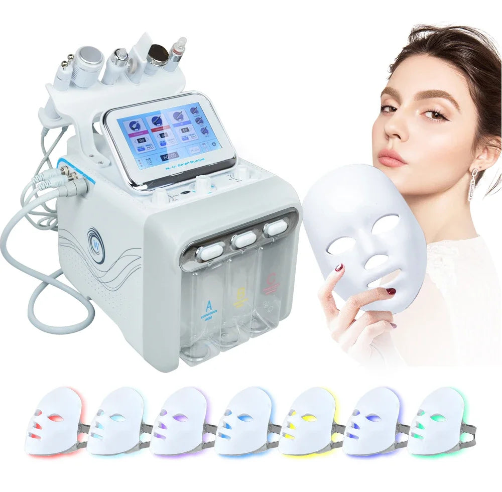 7 In 1 Water Oxygen Small Bubble Machine professional Hydra Water Dermabrasion Beauty Instrument Facial Spa Skin Care Skin Clean