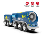 Kid Magnetic Electric Train Car Locomotive Wooden Track Slot Diecast Railway with Two Carriages Train Wood Toy Biro Leduo Track