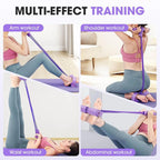 4-Tube Pedal Tensioner Multi-Functional Household Fitness Equipment Yoga Abdominal Strengthening Elastic Band Tension Rope