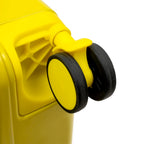 18 Inch Ride-On Suitcase, Cute Luggage with Internal Mesh Pocket, Storage Box with Swivel Casters for Short Trips, Yellow