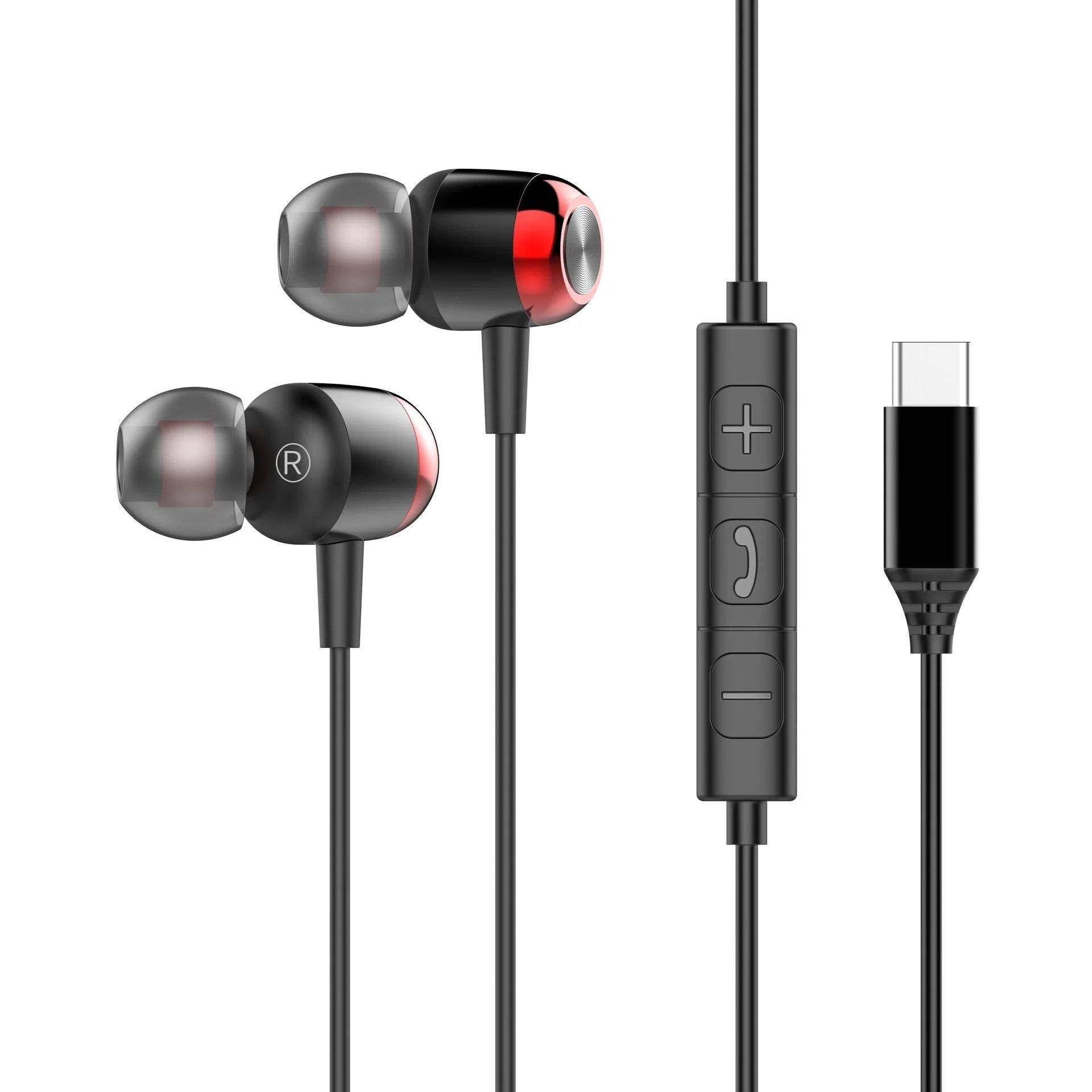 EARDECO TypeC/3.5mm Wired Headphones with Mic Volume Control Music Headset with Bass Phone Earphones for Samsung Huawei Xiaomi