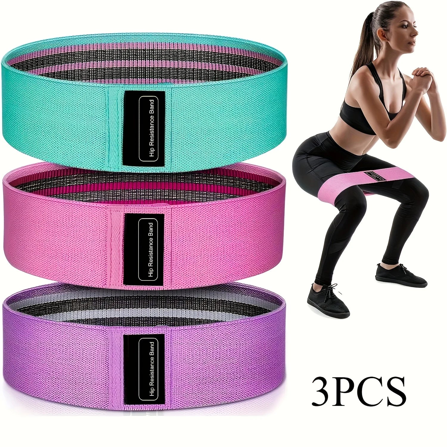 3pcs Fabric Resistance Bands for Working out Stretch Booty Legs Yoga Starter Pilates Flexbands Exercise Fitness Training Ürün ana görseli
