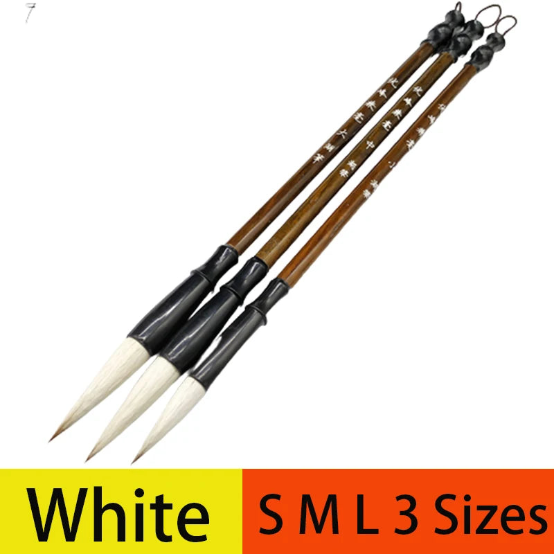 6Pcs Chinese Calligraphy Brush Writing Brush for Drawing Painting Brush (Large, Medium, Small Size)