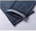 Wthinlee New Business Men's Jeans Casual Straight Stretch Fashion Classic Blue Black Work Denim Pant Trousers Male  Clothing