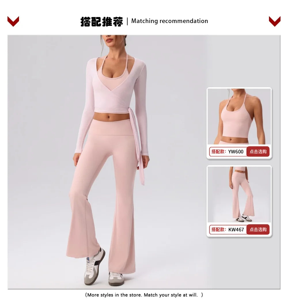 Yoga Sport Shirt Blouses Pilates Crop Top Fitness Women's Long Sleeve T-shirt Tees Sweatshirt Sportswear Woman Gym Yoga Clothes