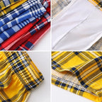 100%Cotton Fashion Boxer Shorts Men's Underwear Youth Breathable Comfortable Loose Underpants Classic Plaid Arrow Pants Homewear