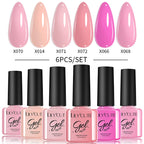 LILYCUTE 6PCS Gel Nail Polish Set Summer Neon Nail Gel Kits For DIY Nail Vernis Semi Permanent UV Lamp Gellak Nail Varnish Set