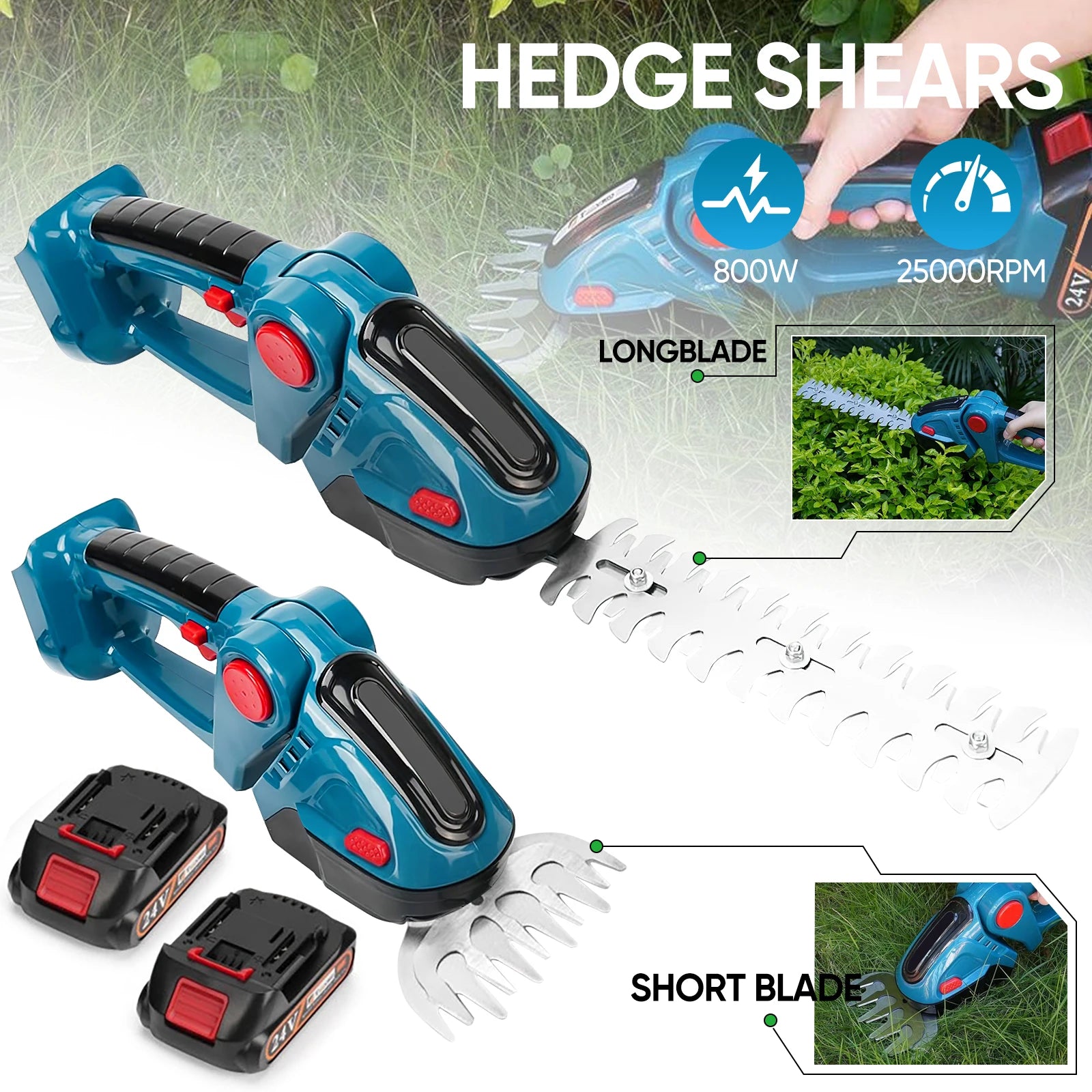 Cordless Electric Hedge Trimmer 2 in 1 Household Lawn Mower Garden Trimming Power Tools For Makita Battery Scissors Pruning Saw Ürün ana görseli