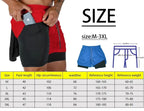 Print 2 in 1 Performance Shorts for Men Athletic Quick Dry Shorts with Phone Pocket Summer Gym Workout Running Shorts RL0302