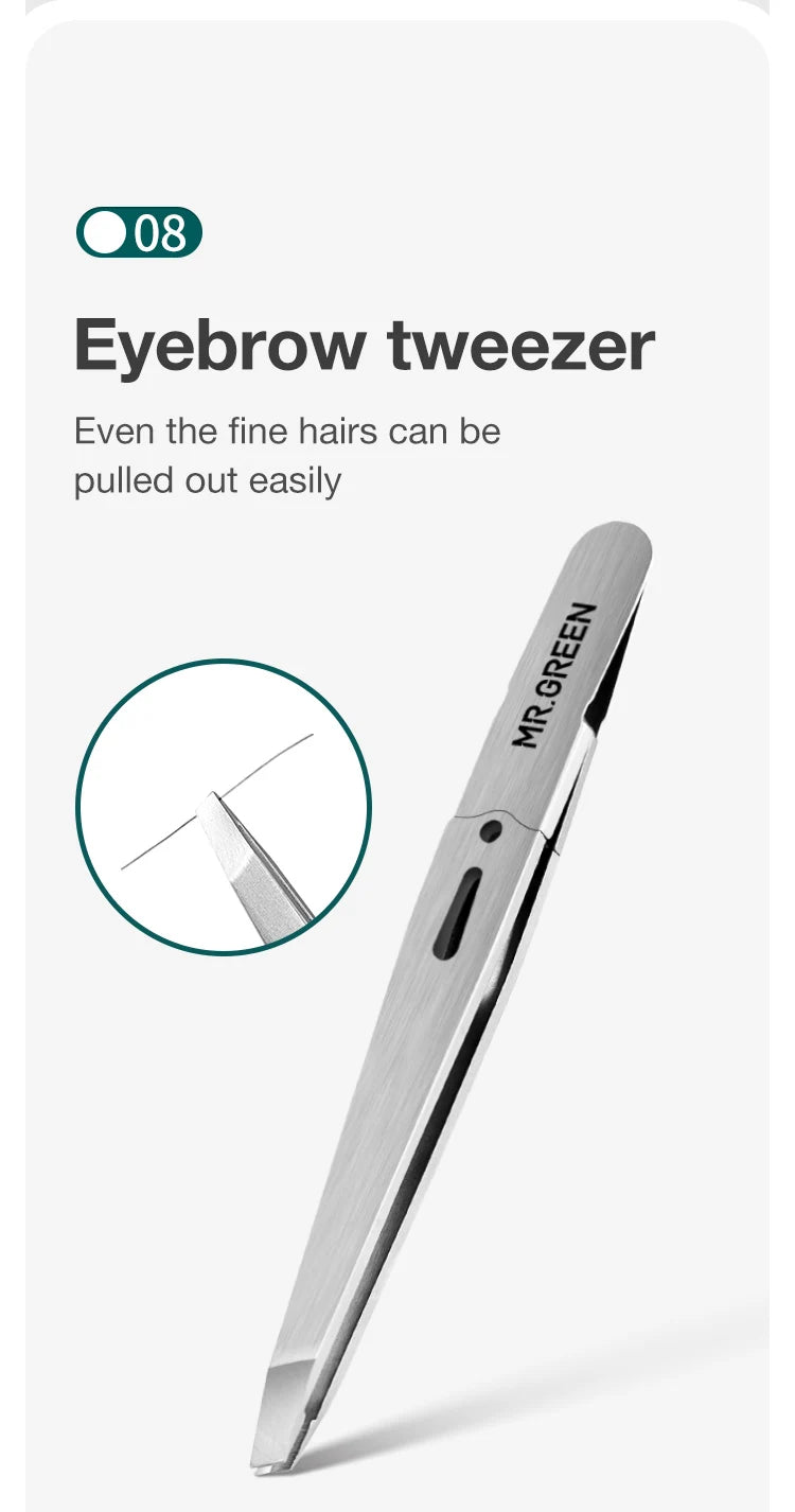 MR.GREEN Premium Manicure Set Professional-Grade Stainless Tools with Clean Lines & Travel-Ready Design Portable Case