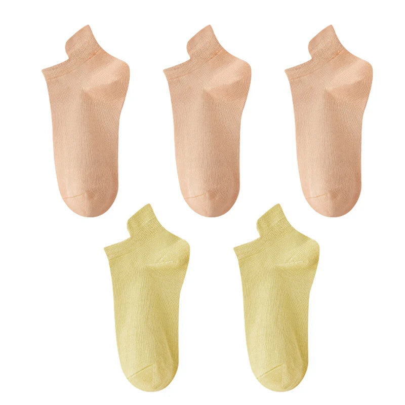 10pieces=5 Pairs Women Socks Casual Breathable High Quality Ankle Sock Summer Low Cut Cotton Thin Short Elastic Sox calcetines