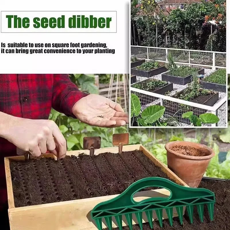 Hand Dibbler 12-Hole Fast Seeding Seed-in Soil Digger and Soil Spacer Planting Aids for Efficient Gardening Garden Seeder Tool Ürün ana görseli