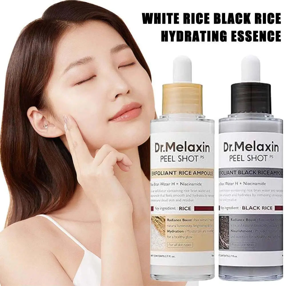 White And Black Rice Ampoule Essence Deep Moisturizing Peel Shot Exfoliating Essence Improve Dryness Oil-Control Skin Care