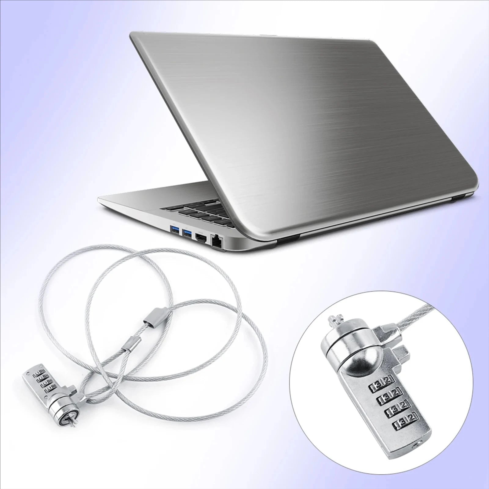 Laptop and PC anti-theft devices, combined security lock, cable chain, 4-digit password Ürün ana görseli