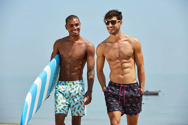 DATIFER Summer New Fashion Polyester Men Shorts Beach Quick Dry Printing Swimsuit Plus Size Mesh Liner Surfing Gym Shorts Men