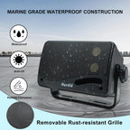 Herdio 3.5'' Passive Outdoor Speakers Wired Waterproof 200W 3 Way Premium Mountable Wall Mount Speakers For Patio Marine Boat