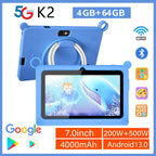 New Global Android Version 7 Inch tablets Quad Core 4GB+64GB ROM 5G WiFi Google Kids Tablets Portable Kids-Proof protective case
