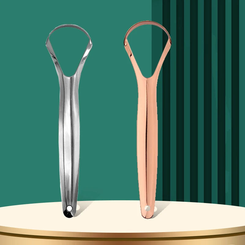 Open Type Tongue Scraper Stainless Steel Oral Tongue Cleaner Brush Cleaning Coated Tongue Toothbrush Oral Hygiene Care Tools Ürün ana görseli