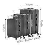 Anajqaqia Black Suitcase Set 3 Piece Luggage Set with Trolley Handle, Double Wheels and TSA Lock, Travel Suitcase Set