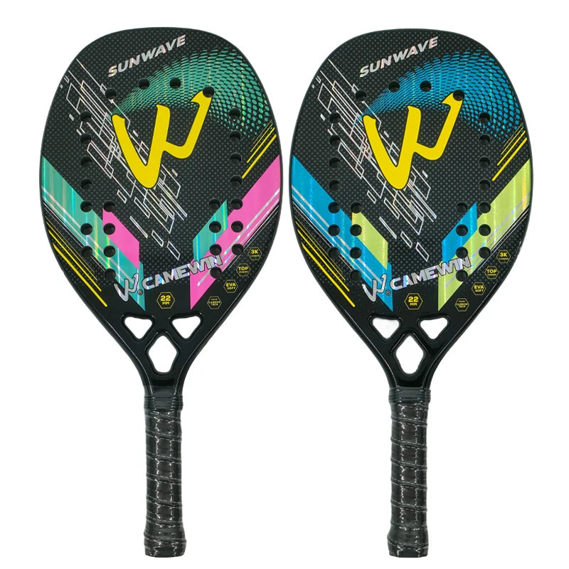 Camewin 3K Beach Tennis Racket Full Carbon Fiber Rough Surface Outdoor Sports Racket For Men Women Adult Senior Player 2024 New Main image