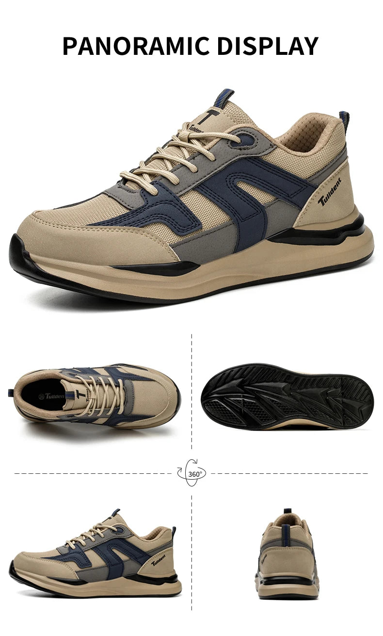 Safety Shoes Men With Steel Toe Cap Anti-smash Men Work Shoes Sneakers Light Puncture-Proof Indestructible Shoes Dropshipping