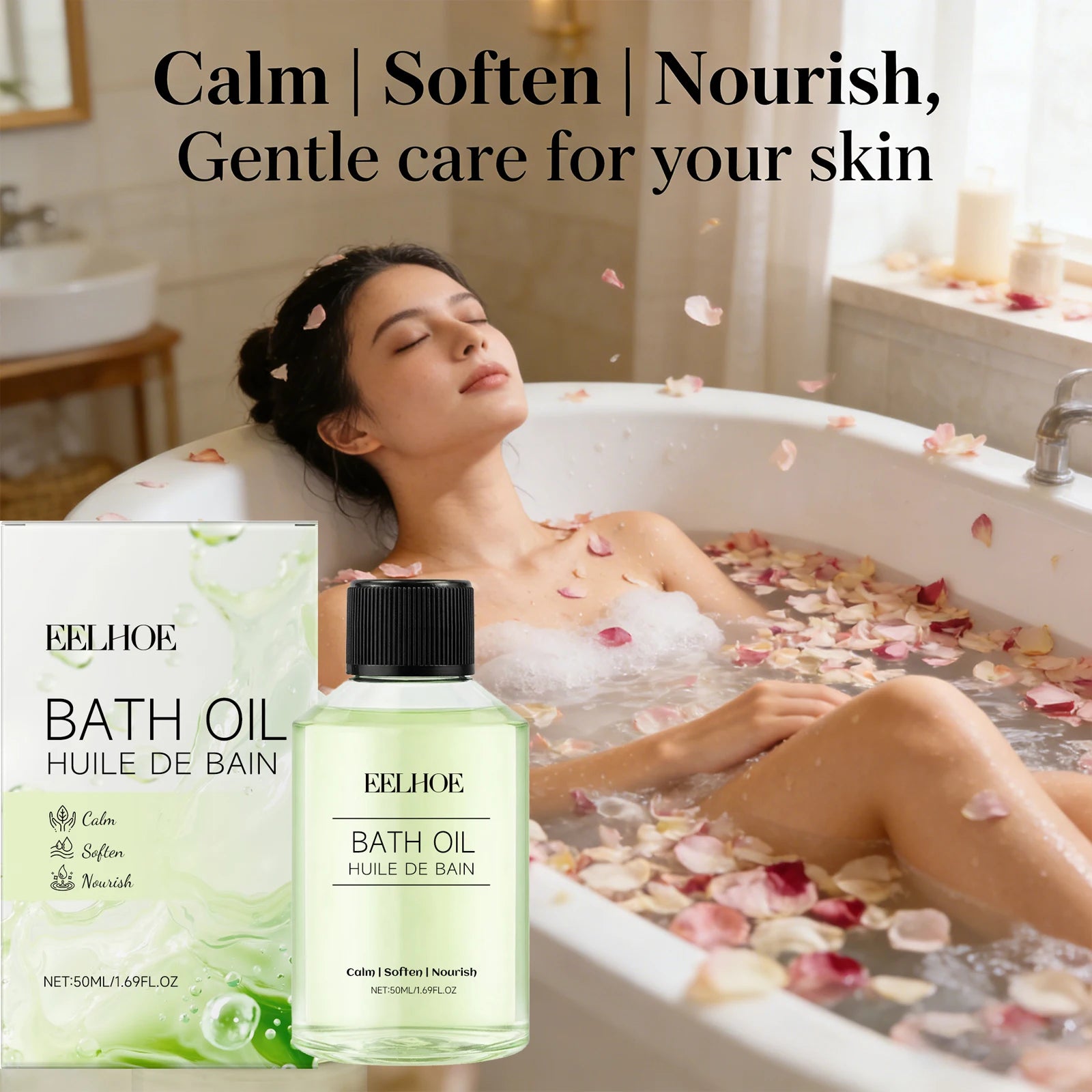 Moisturizes Bath Oil Remove Dirt Soothes Muscles Relieve Stress Promotes Relaxation Long Lasting Fragrance Body Care Shower Oil Ürün ana görseli
