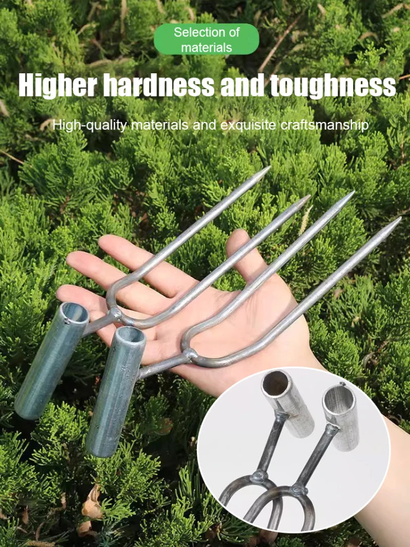 Handheld Adjustable Gardening Two Teeth Fork Stainless steel multifunction Gardening Spade Fork Ürün ana görseli
