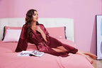 Womens Sexy Long Kimono Dress Lace Bath Robe Lingerie Gown Ice Silk Nightdress Solid Color Nightgown Nightwear Plus Size #0701