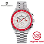 New PAGANI DESIGN Moon Men Watch Retro Luxury Quartz Watches For Men Stainless steel Sport waterproof Chronograph Man+With BOX