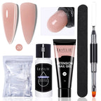 LILYCUTE 15ml Extension Gel Nail Polish Set Quick Nail Prolong With Extend Mold Nail Tips Acrylic Solution Manicure Tools Kit