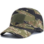 Men's Camouflage Tactical Baseball Cap With 3 Velcro Patches Military Camouflage Hat Cap For Outdoor Jugle Fishing Hiking Caps