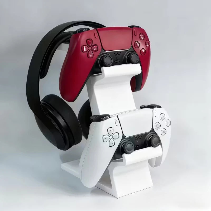 3D Printed Game Controller Headphone Integrated Stand Universal Standing Stand for PS4/PS5/XBOX Controller Headphone Main image