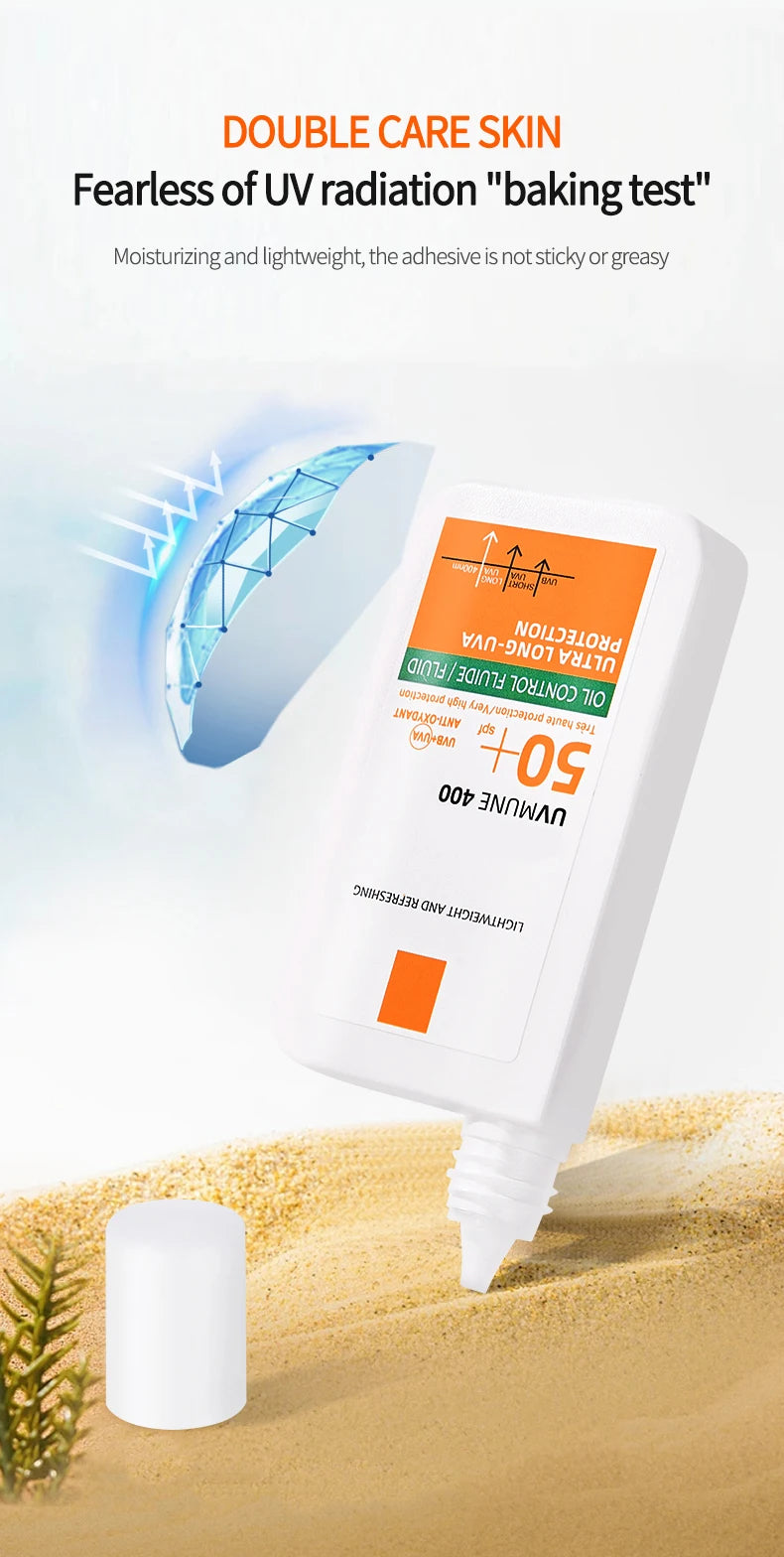 SPF50+ Sunscreen Lotion Lightweight Non-Greasy UV Protection Face Body Sunscreen Lasting Moisturizing Refreshing Sunburn Defense
