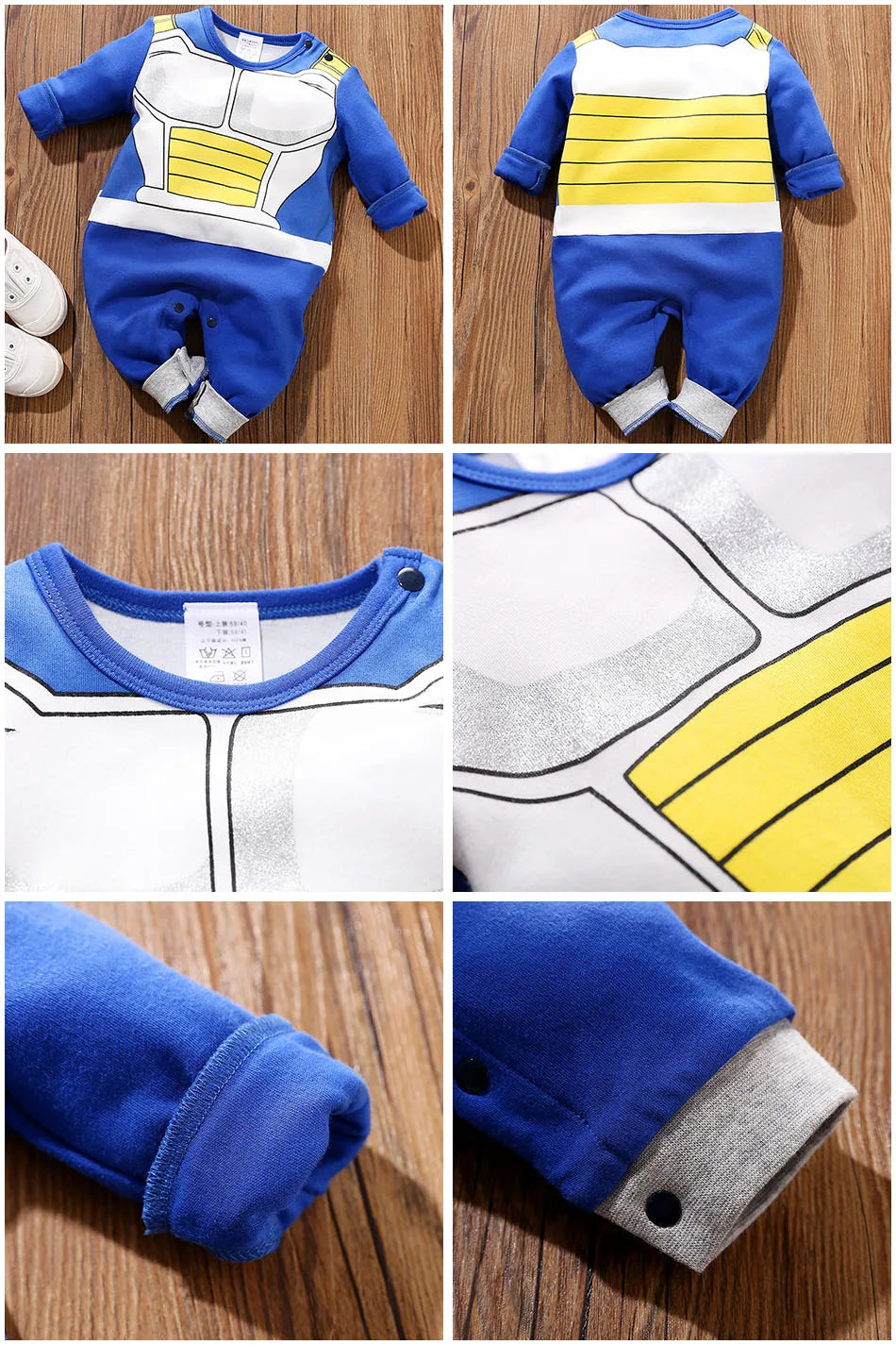 Anime Clothes Baby Vegeta Rompers Newborn Kuririn Roshi Training Outfit Infant Kids Halloween Cartoon Cosplay Costume Jumpsuit