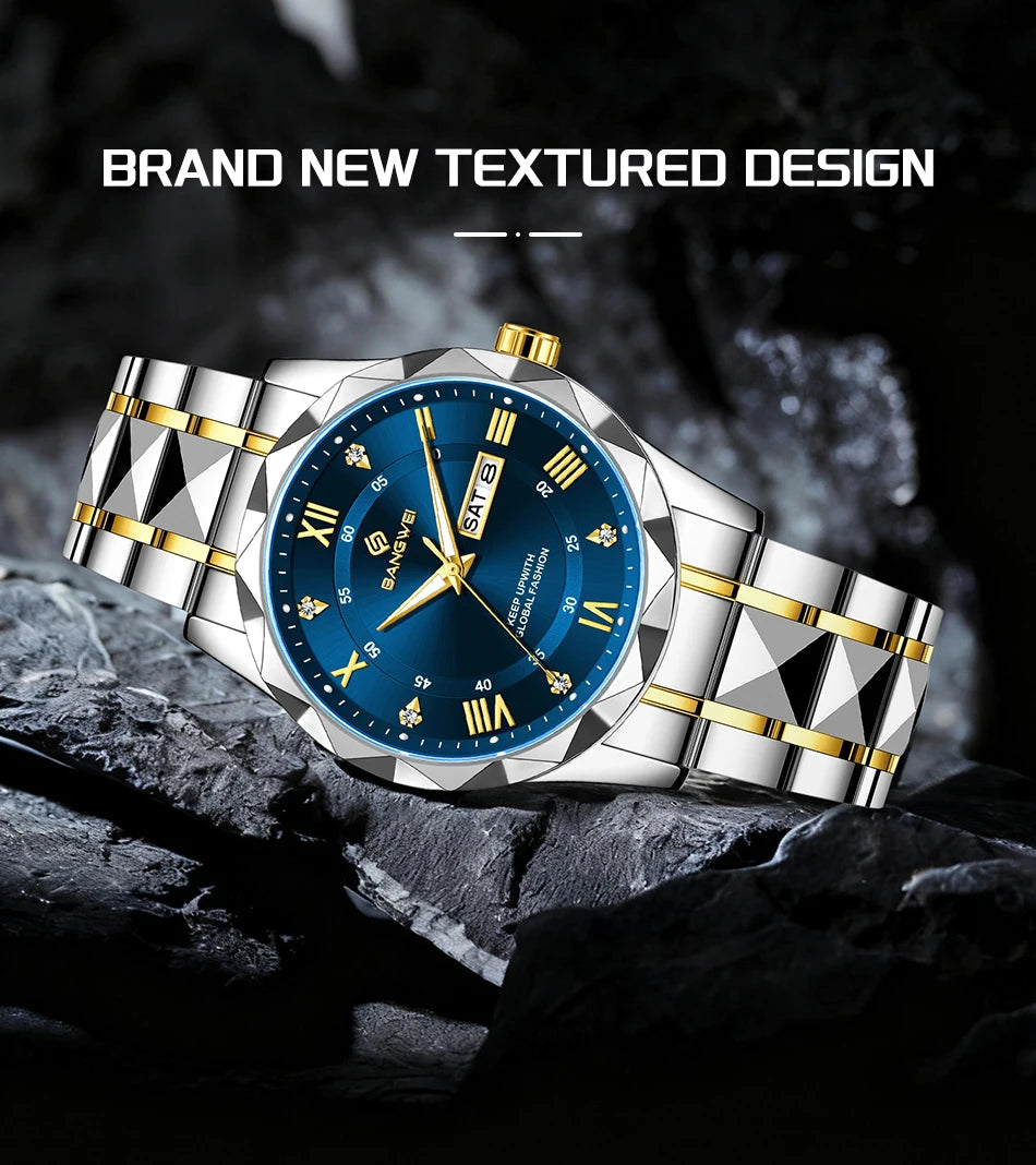 BANGWEI Elegant Luxury Quartz Woman Watch Fashion Classic Simple Stainless Clocks Auto Date Waterproof Diamond Ladies Wristwatch