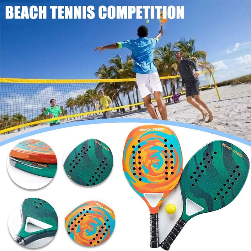 Newest High Quality Beach Tennis Racket Carbon Fiber Beach Tennis Racket Soft EVA Surface Tennis Racquet with Bag Lightweight