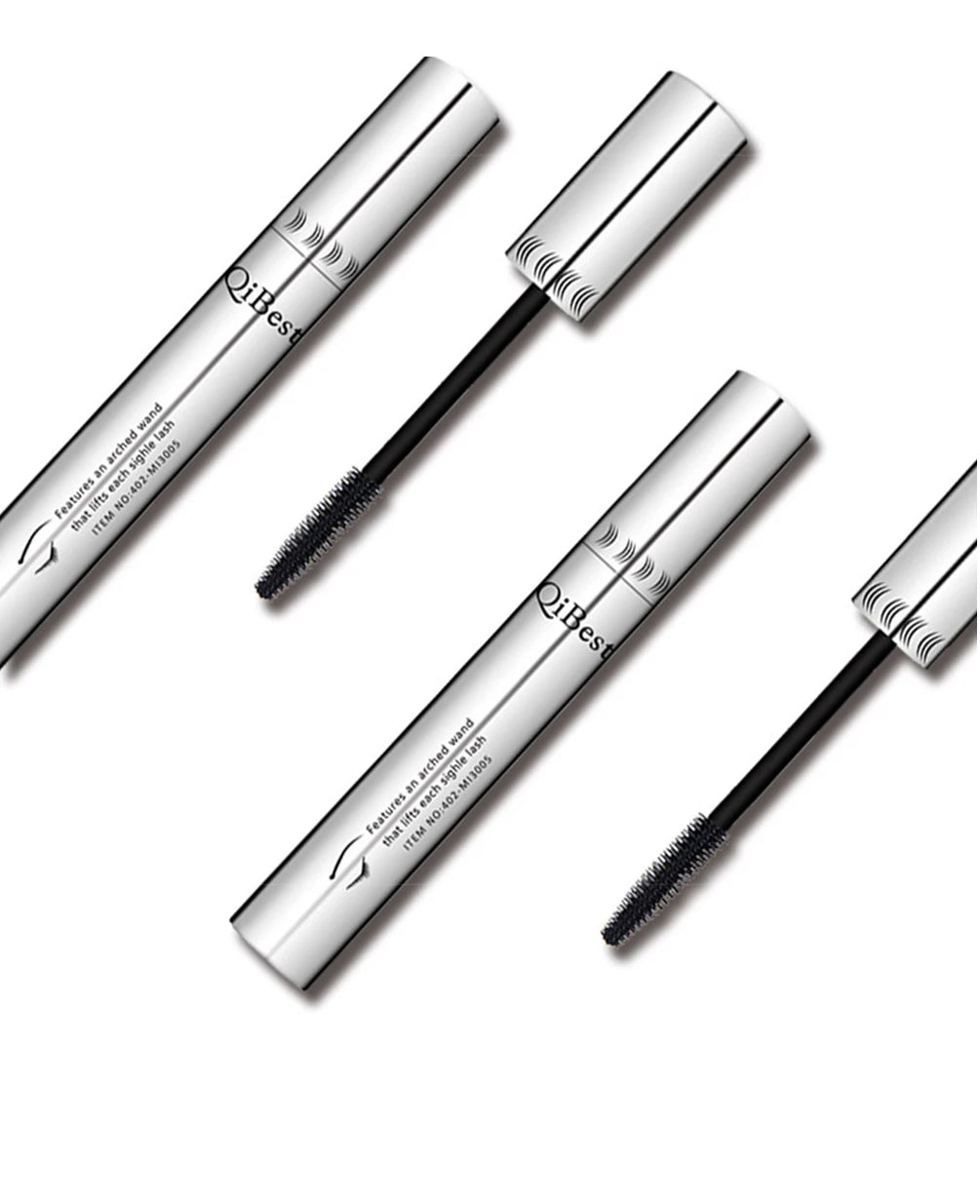 QIBEST 4D Black Mascara Waterproof Lengthening Curling Eye Lashes Rimel Mascara Silk Fiber Women Mascara Extra Volume 5g Makeup