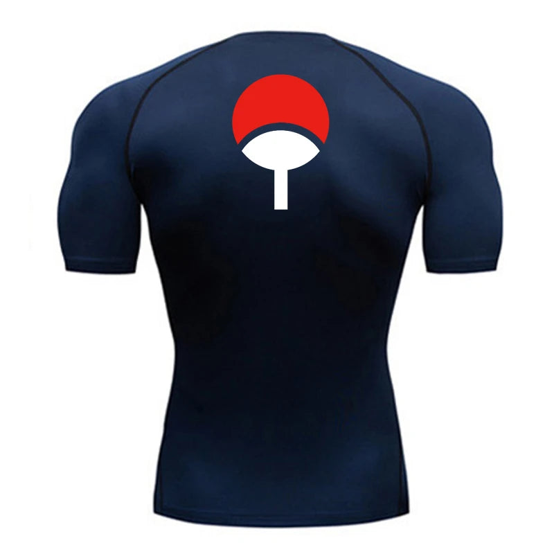Graphic Compression Shirts for Men Athletic Quick Dry Rash Guard Stretchy Baselayers Undershirts Gym Workout Running Tshirt Tops Main image
