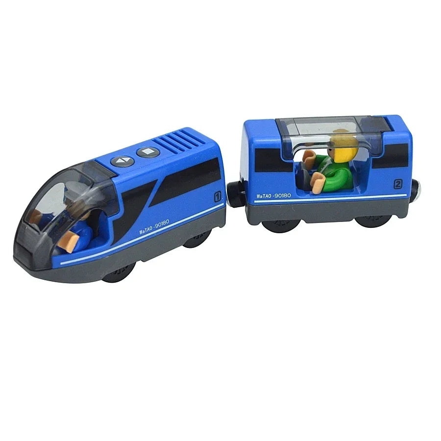 Train Track Wooden Train Toys Magnetic Set Electric Car Locomotive Diecast Slot Fit All Wood Brand Biro Railway Tracks For Kids