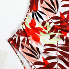 2024 Fashion Short Dress One-piece Swimsuit Zipper Swimsuit Sexy Bikini Women's Thickened Printed Swimming Beach Wear Summer