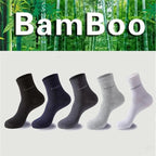 5Pairs/Men Bamboo Socks Comfortable Breathable Casual Business Men's Crew Socks High Quality Antibacterial Mid-calf SocksEU39-45