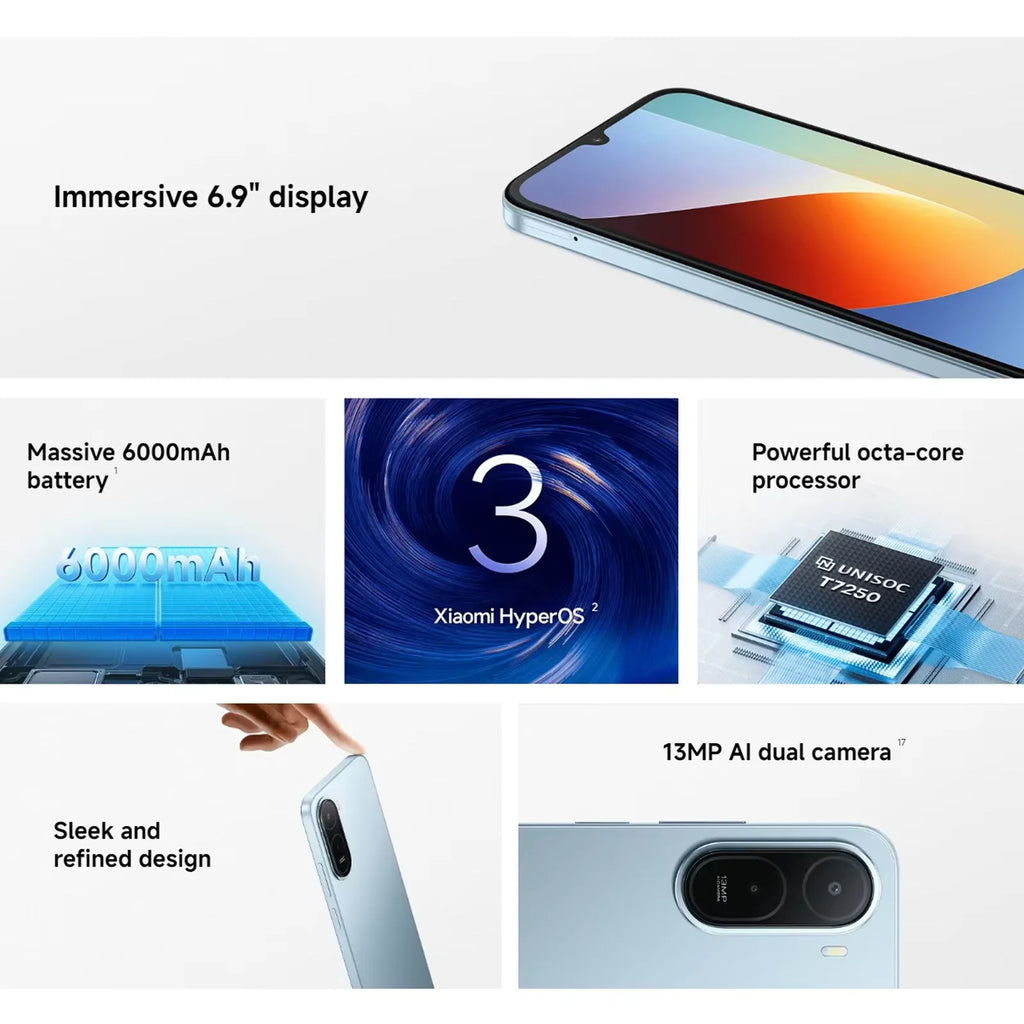 Global Version Xiaomi Redmi A7 Pro Smartphone 6000mAh Battery 6.9" 120Hz Display 13MP Camera Xiaomi HyperOS Xiaomi Cellphone