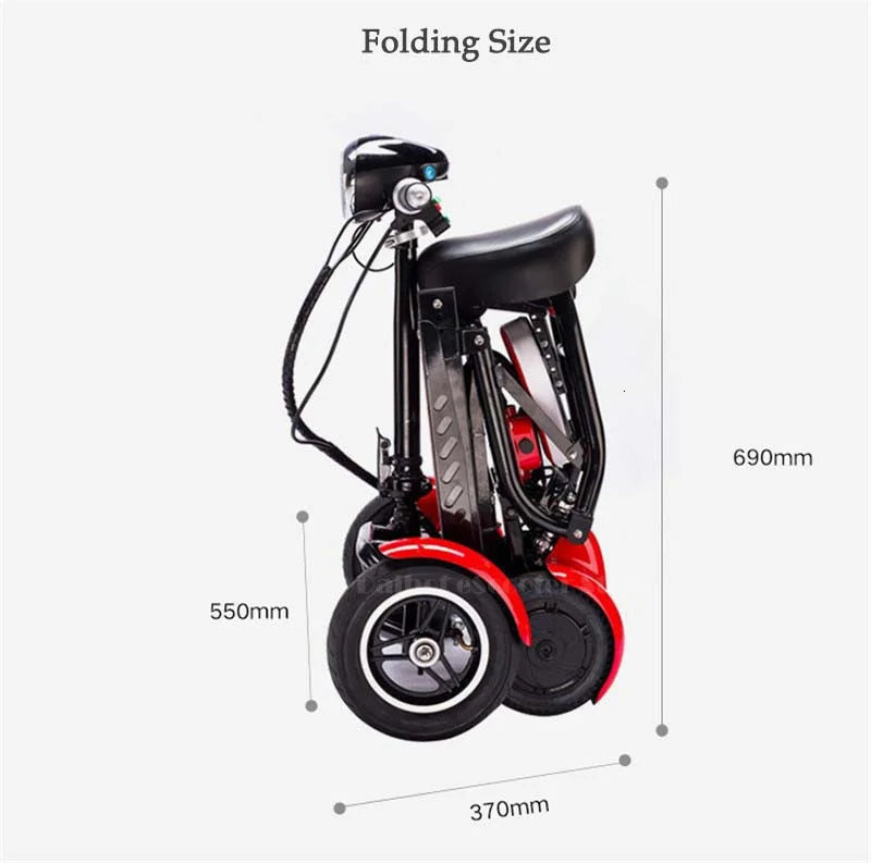 Four Wheel Electric Skateboard Portable Electric Scooters 10 Inch 36V Foldable Electric Scooter For Disabled Elderly