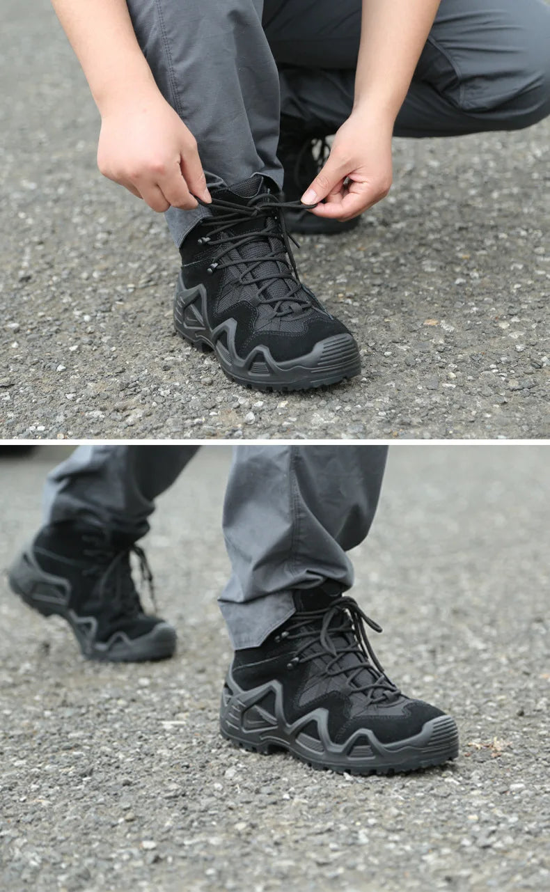 Men Casual Hunting Ankle Boots Outdoor Tactical Hiking Man Boot  Hunting Work Boots for Motorcycle Shoes Botas Militares