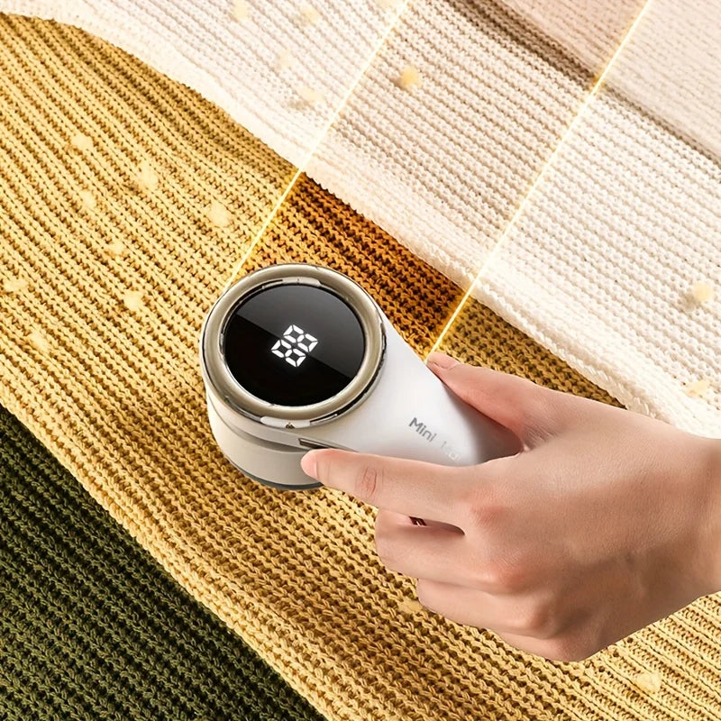 Electric Lint Remover Fabric Shaver LCD Display USB Rechargeable Portable Clothes Fuzz Remover Hair Balls Trimmer for Home